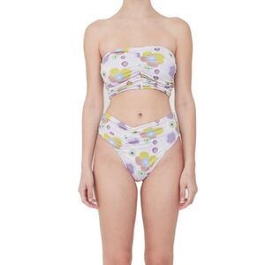Free People X Beth Richards Delrey Lavender 70’s Floral Swim Set